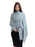 EH Viscose Pashmina Scarf For Women, Twill Weave, Thick, Solid Color Wraps, All Weather, Large, Warm, Very Soft Pashmina Feel Scarves (Grey), Female