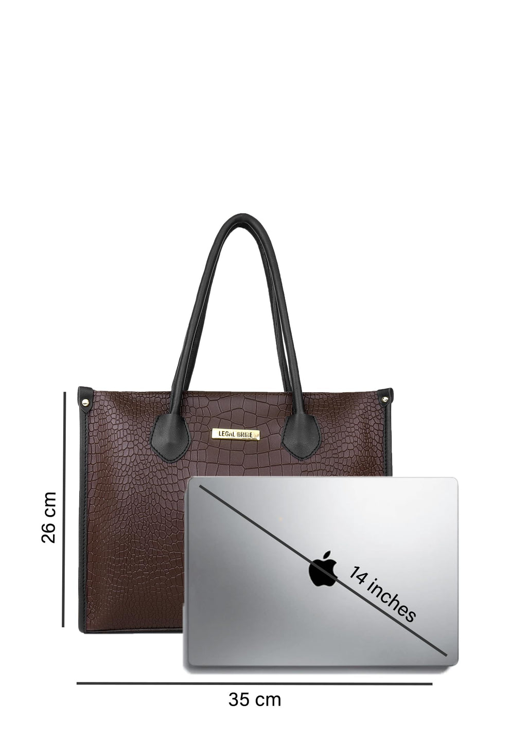 LEGAL BRIBE Women Crock Style Classic Tote Bag (Brown)