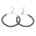 Osasbazaar Sterling Silver Nazariya Kadli Bracelet Adjustable for Boys, Girls, Children, Baby (Black) - 90%-92.5% Purity Cerified