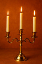 PURESTORY Candle Holder | Mini 3 Arm Taper Candle Holder | Gold Aluminium | Heat Resistant | Candlesticks for Home Decor, Wedding, Party, DinningTable Centerpiece, Church Altar & Festive Occasions