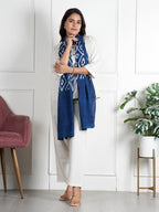 RAI SAHAB Fancy Scarf Lightweight & Comfortable for All Seasons(ST-68BLUE10)