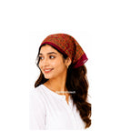RiddhiInfotech Traditional Uttarakhand Pahadi Scarf (26 x 26 Inch) | Printed Square Head Scarf for Women & Girls | Vintage Style Hair Scarf, Bandana, Head Wrap & Neck Scarf | Multicolour | 1Pc