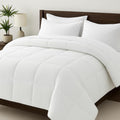 linenaffairs Heavy Winter Bed Comforter for Single Bed - 500 GSM Ultra Warm Quilt Blanket/Rajai - White - Down Alternative Microfiber Duvet Insert with Corner Ties - Winter Season Premium Kafalo