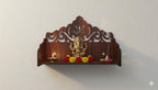 BerryBox Wood Hand Crafted Om Pattern Home Temple for Pooja Temple for Home and Office l Puja Mandir l Wooden Mandir l Compact Pooja Ghar Stand for Prayer Room, Living Room Decor (Design 3)