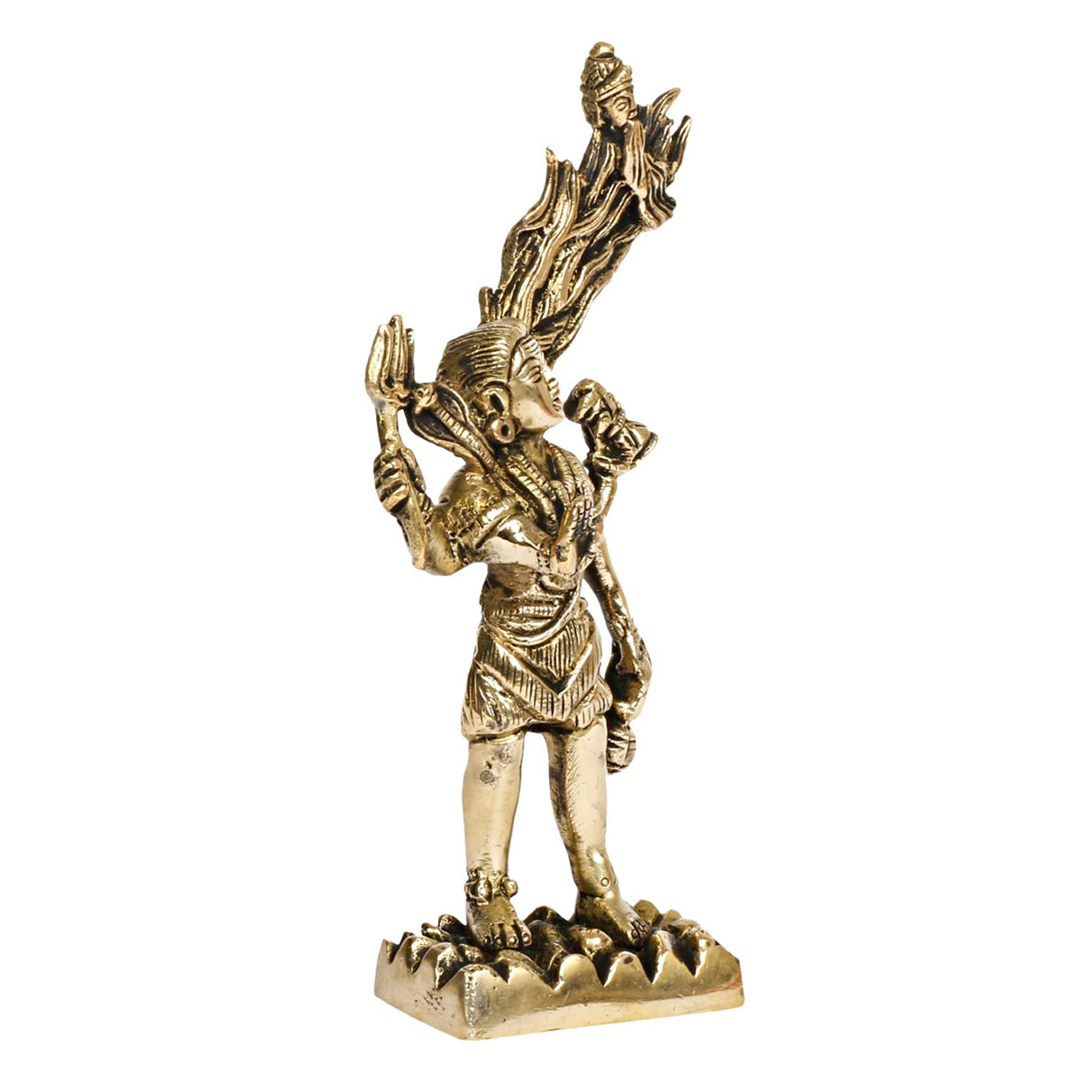 ARTVARKO Brass Lord Shiva with Maa Ganga from jata Standing Shiv Statue 7 Inch