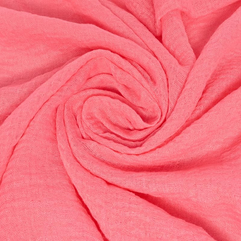 IBA ISBA COLLECTIONS Crinckle Cotton Hijab | Scarves with Pearls Studded | Peach Color | 180 * 90cms |