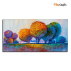 VIBECRAFTS Canvas Paintings for Living Room Drawing Room Canvas Wall Painting of Beautiful Colorful Trees for Home|Office|Gift(PTVCH_2397)(48 x 24 Inches)