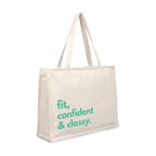 Ecotribe Heavy Duty Canvas Cotton Tote Bag, 35x45 cm, Large Capacity Shoulder Handbag for Office, Travel, Books, Laptop, Gym - FIT AND CONFIDENT