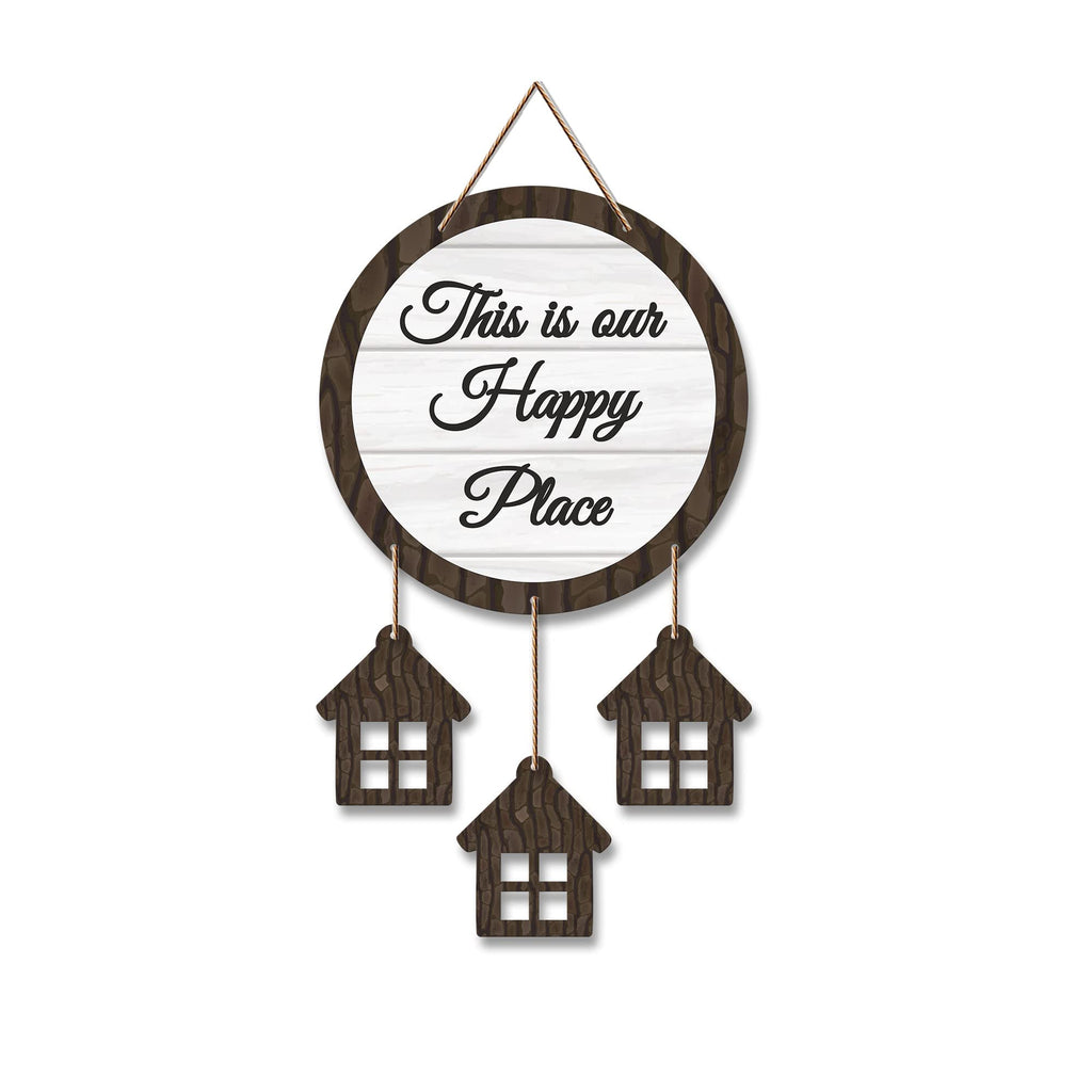 Artvibes This is Our Happy Place Wooden Wall Hangings Decor For Home | Bed Room | Quotes Decor Item | Home Quotes Wall Hanging | Modern Decor Items | Wall Poster | Artworks Hangings | Gift(WH_7211N)