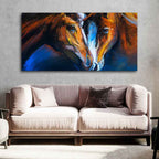 VIBECRAFTS Beautiful Pair of Horses Panoramic Premium Canvas Wall Painting With Frame for Living Room Drawing Room Home|Office|Gift (PTVCH_2225)