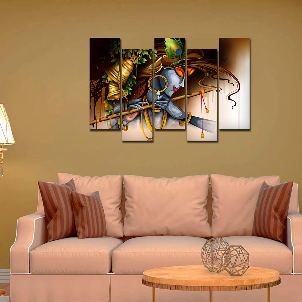 VIBECRAFTS 5 Piece Premium Wall Painting For Home|Office|Living Room|Gift (PTVC5Pcs3_7505) (Multi 2)