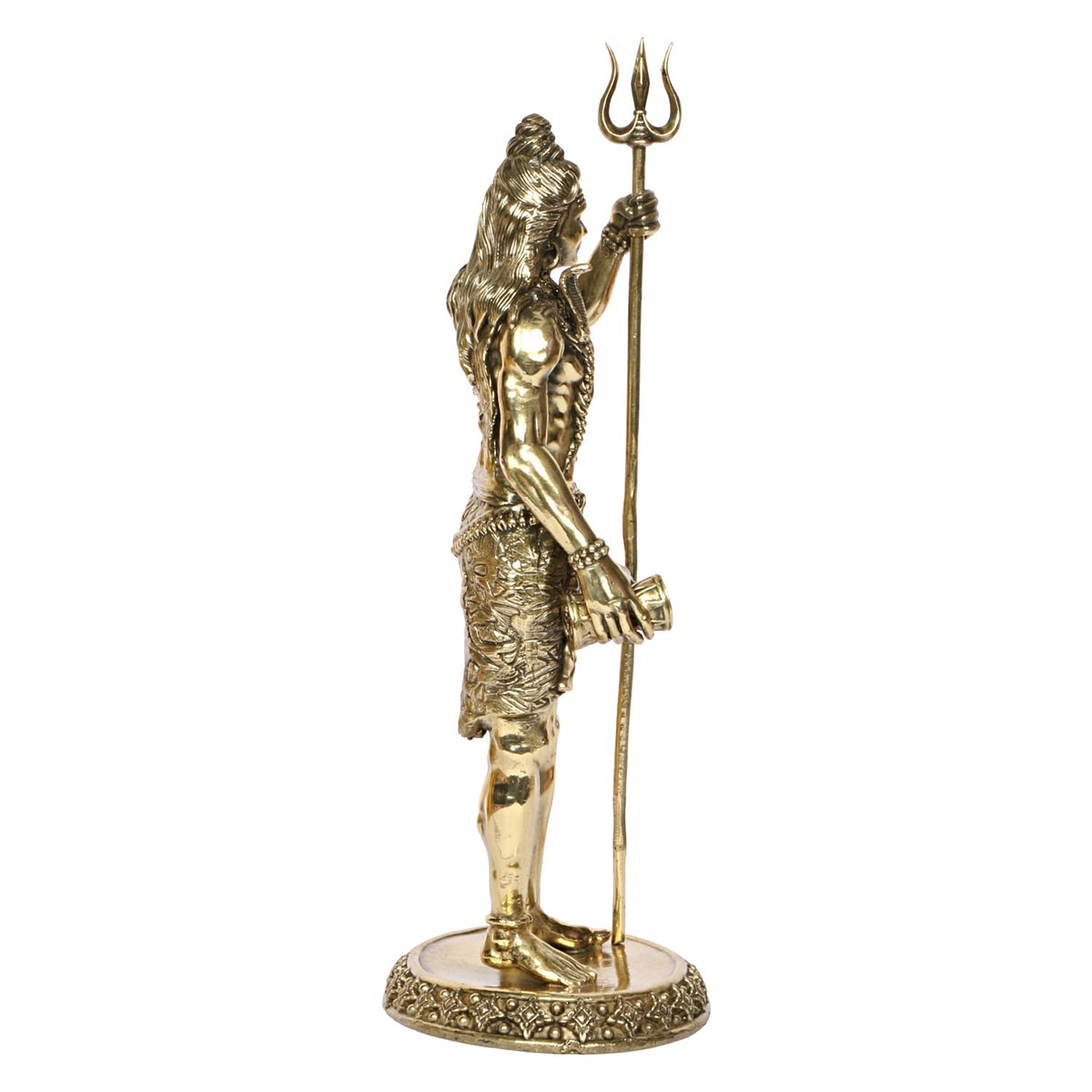 SVARUP Brass Shiva Standing Shankar Bhagwan Shiv Idol Sculpture Statue for Gift & Home Décor 11 Inch