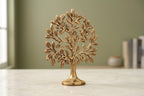 KridayKraft Kalpavriksha Tree of Life Showpiece with Birds, 15 cm Golden Metal Kalpvriksh for Home Mandir, Vastu, Office Table, Housewarming & Diwali Gift