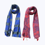 MINDORA Women's Georgette Cotton Chiffon Scarf Combo, Soft Lightweight Summer Scarf, Printed Stole for Daily Wear, Office, Saree & Gifting, Pack of 2 (Combo - 18)