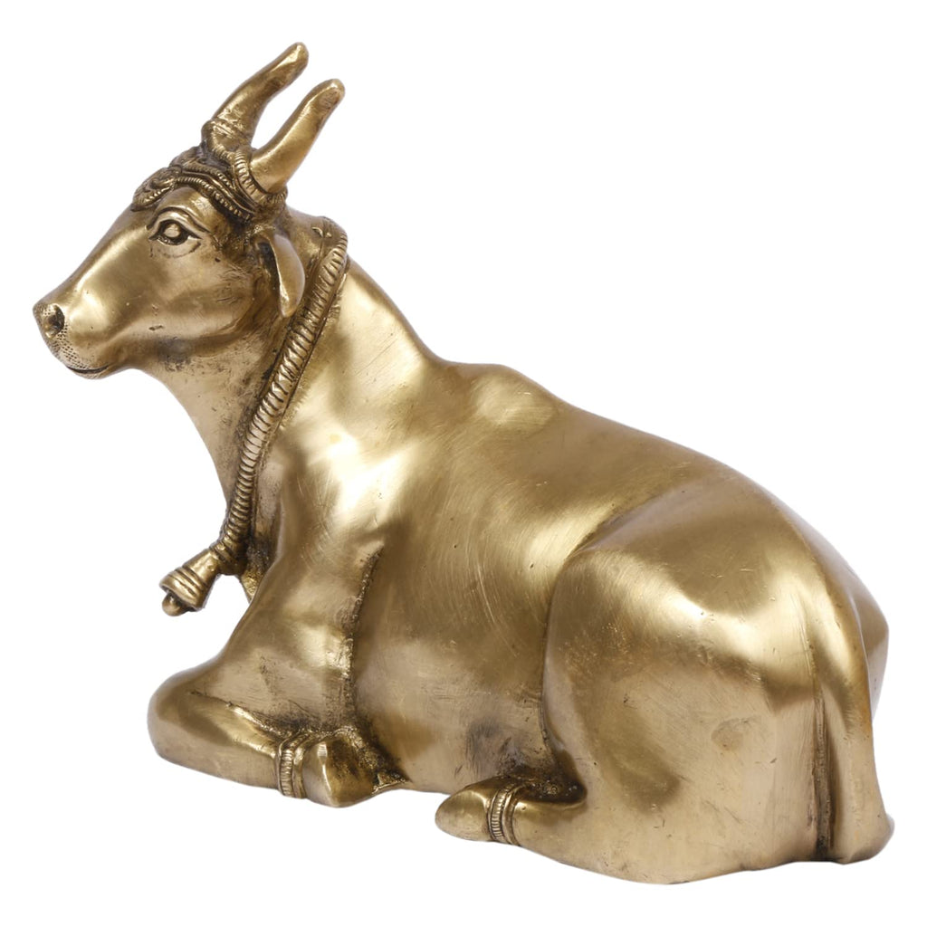 SVARUP Brass Kamdhenu Gau MATA Murti Kamadhenu Nandi Cow Statue for Puja Home Decor Gift 7.5 Inch