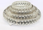 Decorative German Silver Tray Square Set of 4 Sets Designer Set Trays I Gifting Trays Set [Display for Home Wedding and Festive Decor Size 10 inch 8 inch 6 inch 4 inch