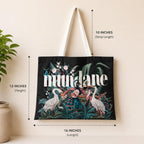 Mundane Printed Cotton Multipurpose Tote Bag | Dark Green | 16x13 Inch | Lightweight Everyday Carry for Shopping, Books, Grocery & Daily Use