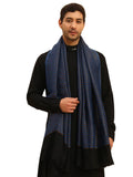 Pashmoda Men Golden Eclipse Reversible Zari Moonlight Fine Wool Stole (Size-28x80in, 71x203cm) MZSST03