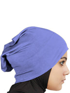 MyBatua Women's 2-Piece Al-Amira Hijab with Under Scarf/Cap/Bonnet in Soft Viscose Jersey, Ready to Wear HJ-129 (Light Indigo)
