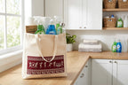 Arka Home Products Unisex-Adult Shopping Bag - Warli Print - 100% Cotton, Reusable, Printed Canvas Bag, Off White Maroon