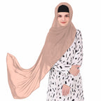 MyBatua Long Hijab in Breathable Soft Georgette large Head Wrap, Wholesale Price, 1pc Scarf HJ-020 (50x180 cm, Pale Salmon)