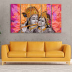 VIBECRAFTS Colorful Wall Painting of Radha Krishna Set of Five Pieces For Home|Office|Living Room|Gift (PTVC5Pcs4_8676)