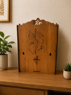 EXPRO Wooden Pooja Mandir with KANHAJI Cut Decorative with Door Engineered Wood Home Temple