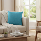 CASA-NEST Jute Cushion Cover 24x24 (Pack of 2) (Bondi Blue) JUTEREV24