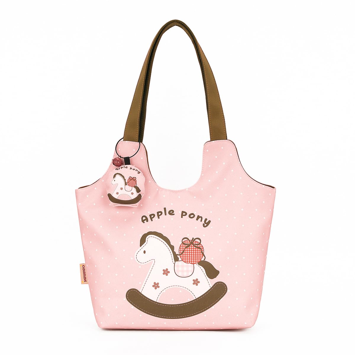 PALAY Tote Bag for Woman Pink Canvas Apple Pony Polka Dots Women Handbags