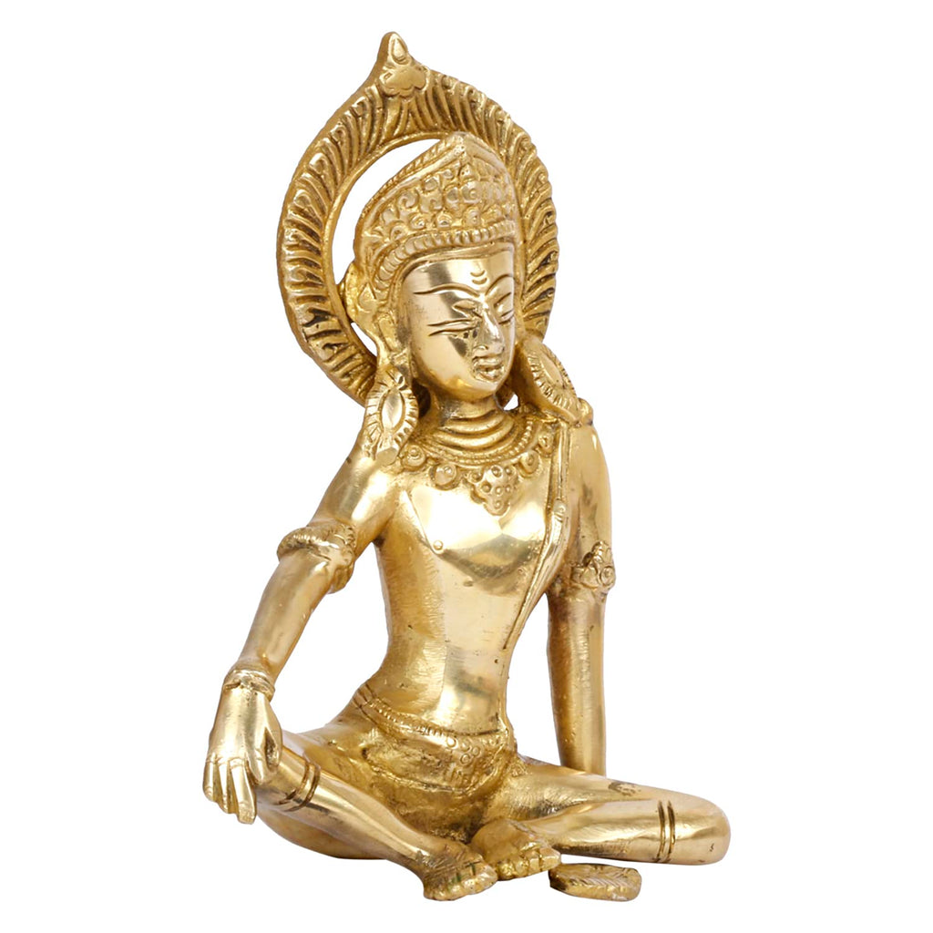 ARTVARKO Brass Murti of Lord Indra Dev Mahavastu Rain God, Inder Dev, Vastu Remedy FengShui, Religious Showpiece Home Décor 7 Inch