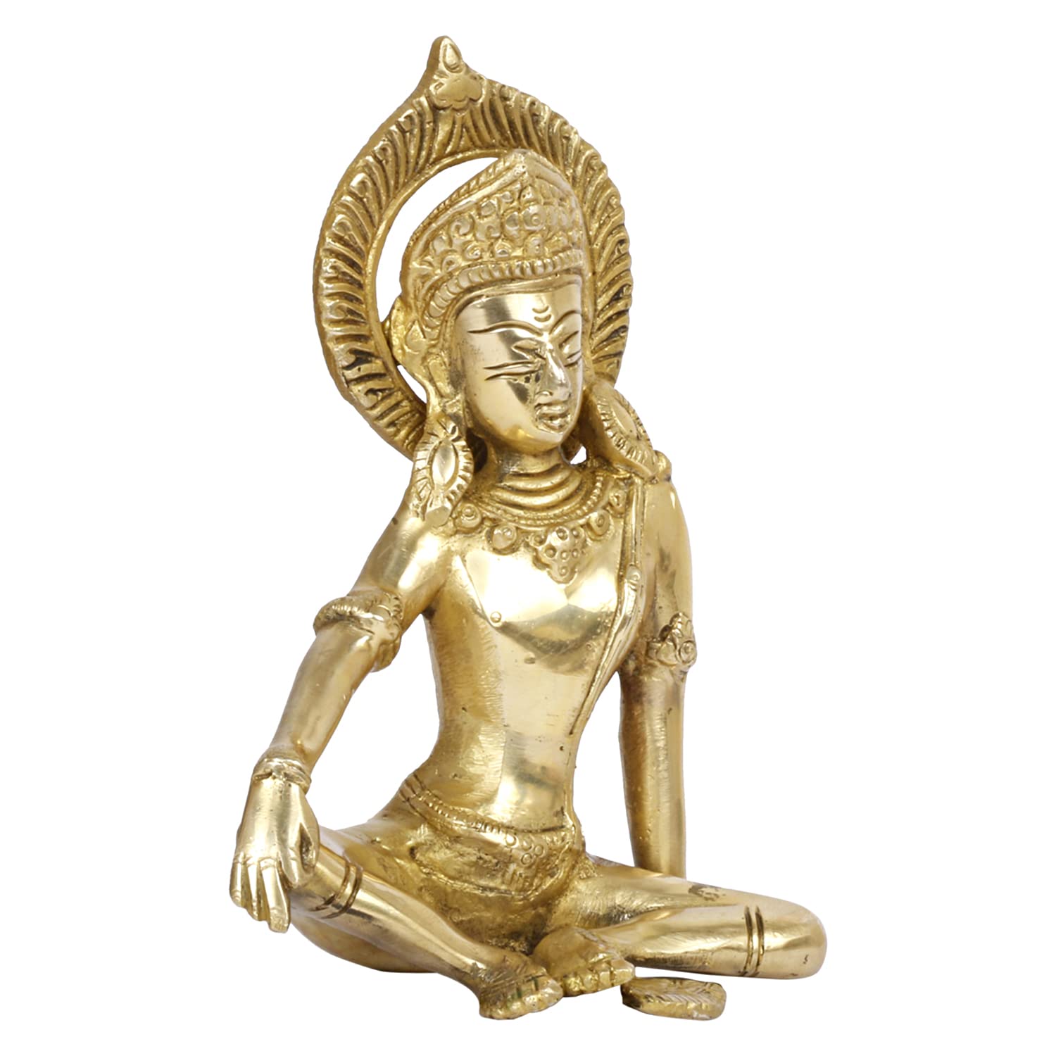 ARTVARKO Brass Murti of Lord Indra Dev Mahavastu Rain God, Inder Dev, Vastu Remedy FengShui, Religious Showpiece Home Décor 7 Inch