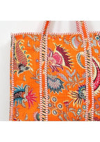 Yda fashion Quilted Cotton Tote Bag for Women & Men, 3 Layer Shopping Bag, Printed Reusable Grocery Tote, Lightweight Multipurpose Shoulder Handbag for Daily Use