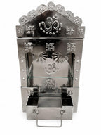canfinity™ Premium Stainless Steel Pooja Mandir for Home with LED Light | Wall Mounted Home Temple | Hindu Puja Ghar Mandir for Home & Office | Compact Modern Design | 35 x 19 x 11 cm | Made in India