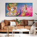 VIBECRAFTS Canvas Paintings for Living Room Drawing Room Radha And Kanha Ji Canvas Wall Painting Fitted With Wooden Frame For Home | Office | Living Room | Gifts (PTVCH_2524)