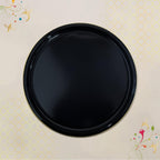 CRAFTSLANE Handcrafted Round Decorative Tray 11 x 11 inch Wooden Serving & Counter Tray for Keys & Home Decor (Charcoal Black)
