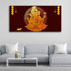VIBECRAFTS Canvas Paintings for Living Room Drawing Room Divine Shree Ganesh Canvas Wall Painting Fitted With Wooden Frame for Home | Office | Gift (PTVCH_2407)
