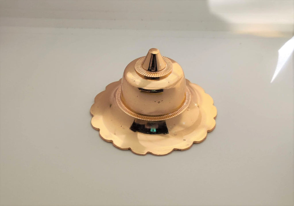 BRASS INDIA Full Brass Temple Floral Dome | Model: 833 | Furniture Decorative Dome |Material: Heavy Brass | Finish : Brass Gold | Size: 3 inches (Small) |Weight: 130 GMS p.p | Pack of (5)