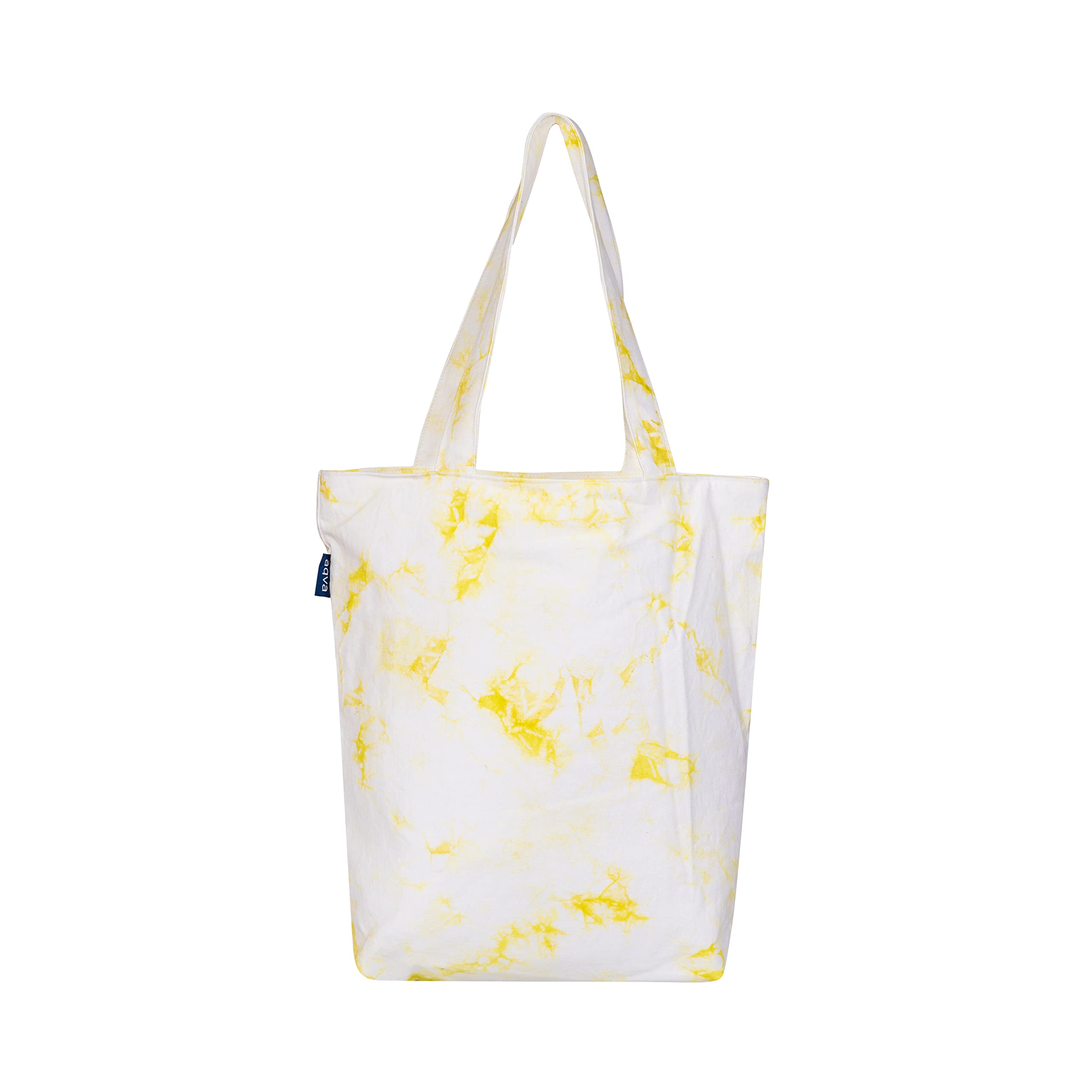 AQVA Cotton Canvas Tote Bag for Women & Girls with Zip | Printed Tie Dye Trendy Tote Bag for Women office & College Use | Stylish Handbag for Everyday Use (Lime)