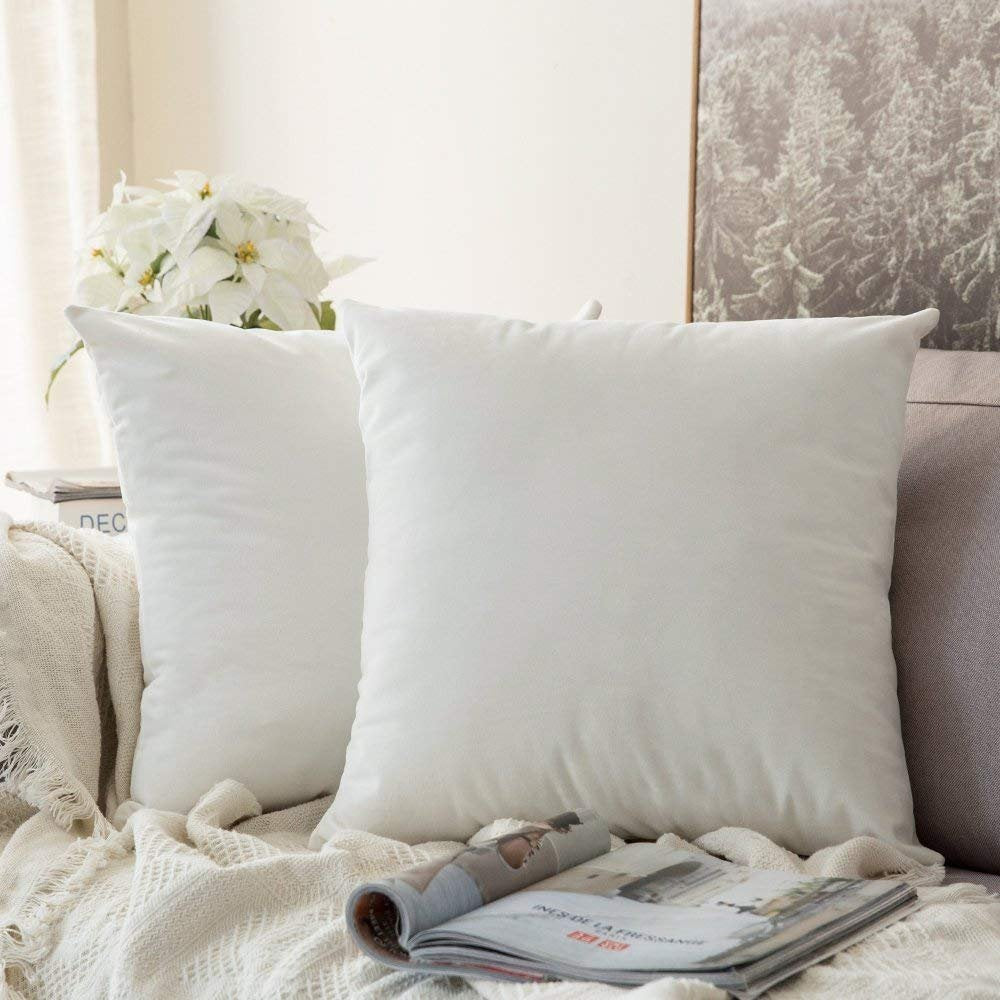 Khooti Velvet Cushion Cover, 22x22 | Pure White | Pack of 1 | Solid Plain Soft & Smooth, Decorative Cushion Covers for Living Room, Bedroom, Couches, Chairs, Sofas, Beds & Home Decor