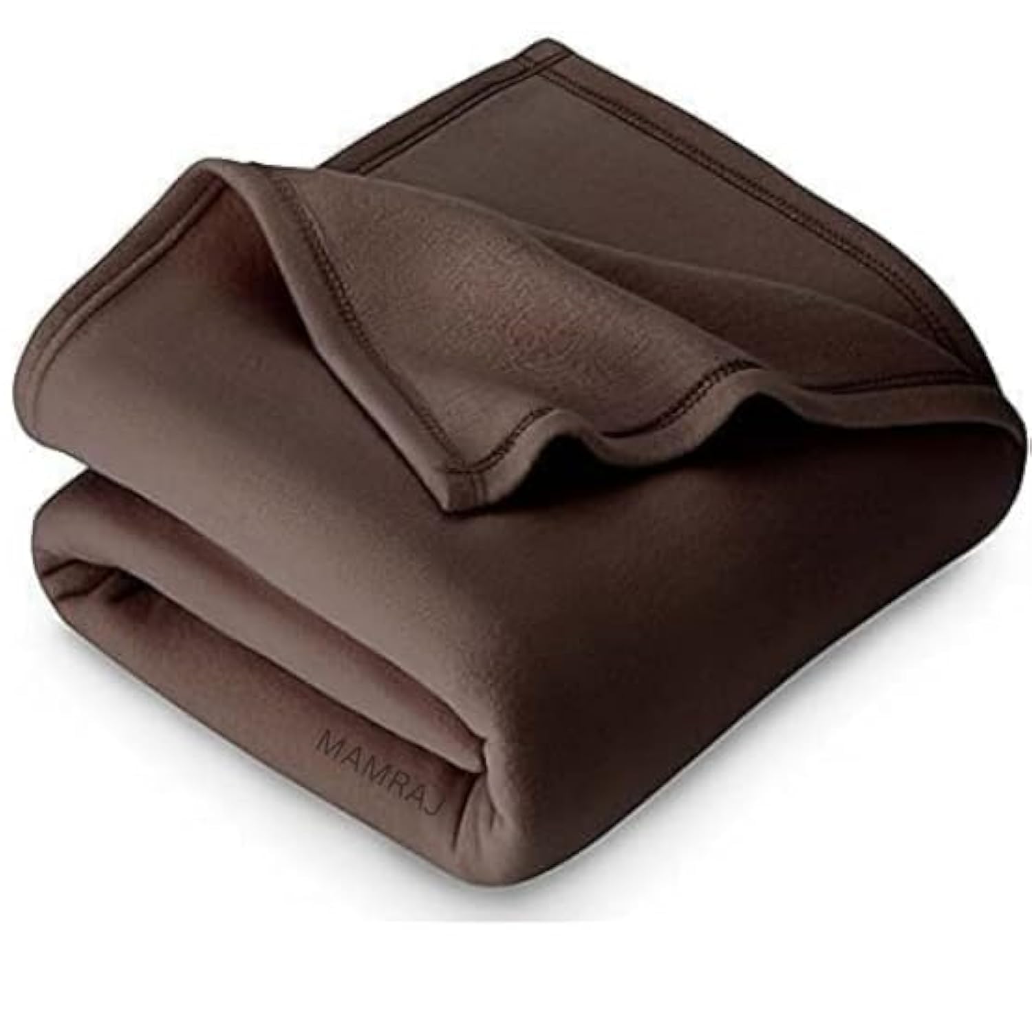 MAMRAJ 300 GSM Special for Heavy Winter Plain Light Weight Polar Fleece Blanket for Single Bed [ 60x90] (Brown) Kafalo