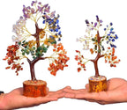 FIRSTRAY Seven Chakra Gemstone Tree of Life, Positive Energy, Feng Shui Decor, Bonsai, Crystals and Healing Stones, Money Tree, Room Decor Stone, Healing Crystals, 12 inch, 8 cm