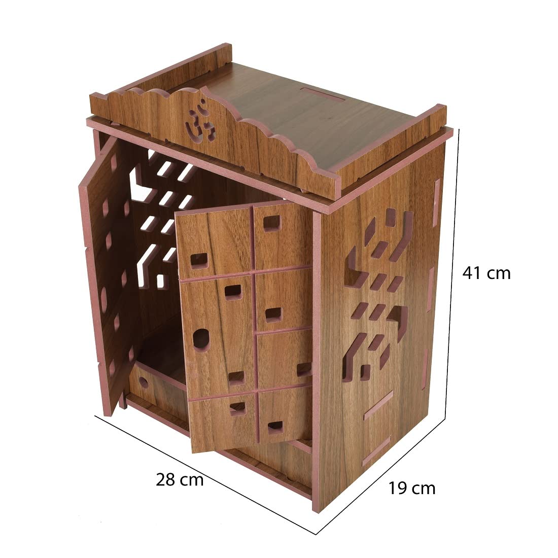 Nexat Wooden Singhasan Temple for God, Laddu Gopal Sinhasan for Pooja Mandir, Singhasan for Diwali, Durga Pooja, Navratri, Ganesh Chaturthi (Brown-1)