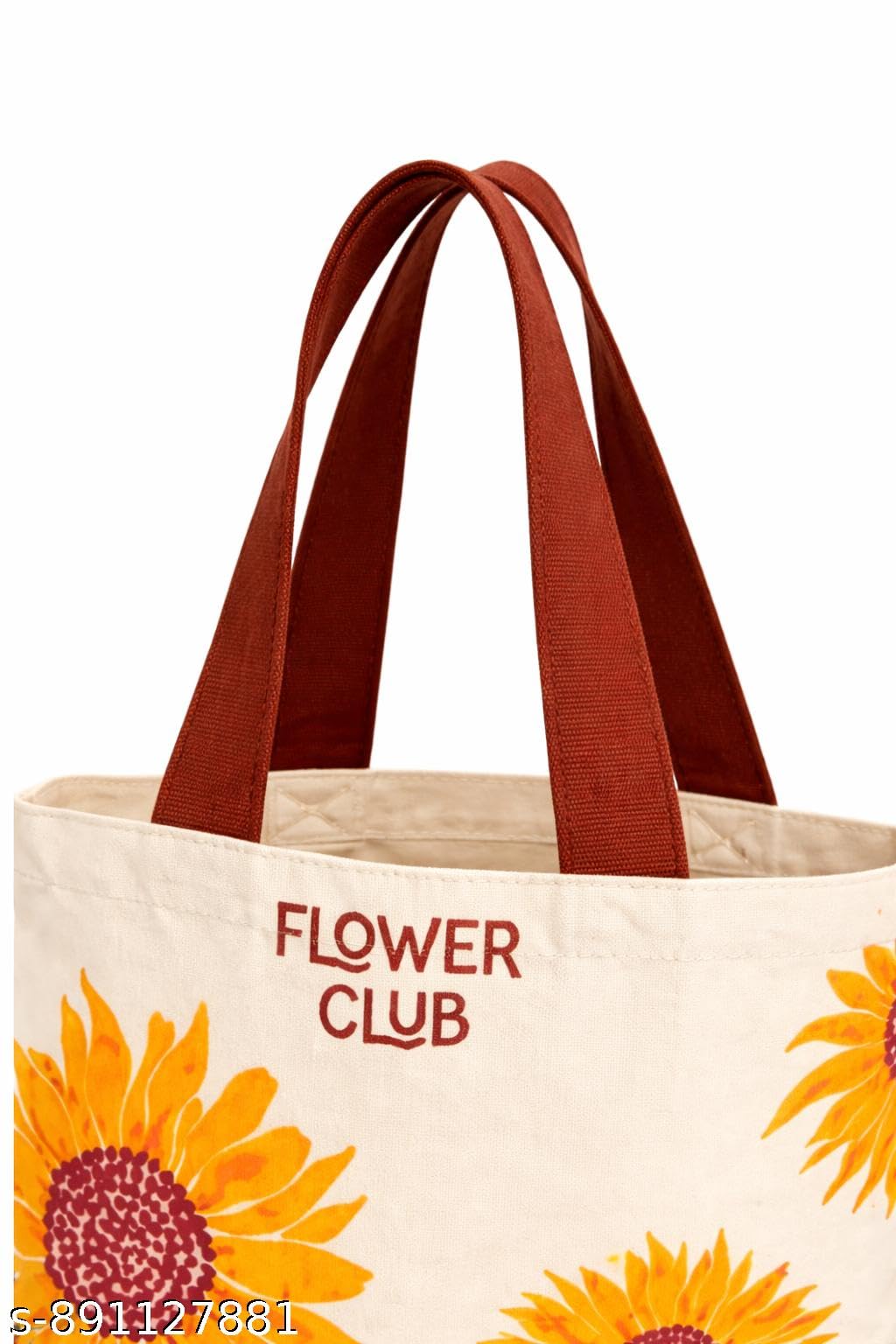 THE SACK CO. Embroidered Canvas Tote Bag for Women | Floral Design Cotton Shoulder Bag | Reusable Shopping & Office Handbag Multi-Purpose Bags | Sunflower Print