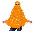 HETVIN Cotton Long Scarf Cum Mask Scarves Usable for Vehicle Driver | White Printed Design Fabric | Universal Size | Soft & Breathable Sun Protection | For Girl & Women (Yellow)