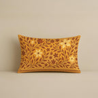 STITCHNEST Satin Cushion Covers Traditional Cow and Floral Design in Rajasthani Style, 12x18 Inch, Pack of 2 for Spiritual & Artistic Living Room Decor