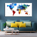 VIBECRAFTS Canvas Paintings for Living Room Drawing Room Colorful World Map Canvas Wall Painting Fitted With Wooden Frame for Home | Office | Gift (PTVCH_2423)
