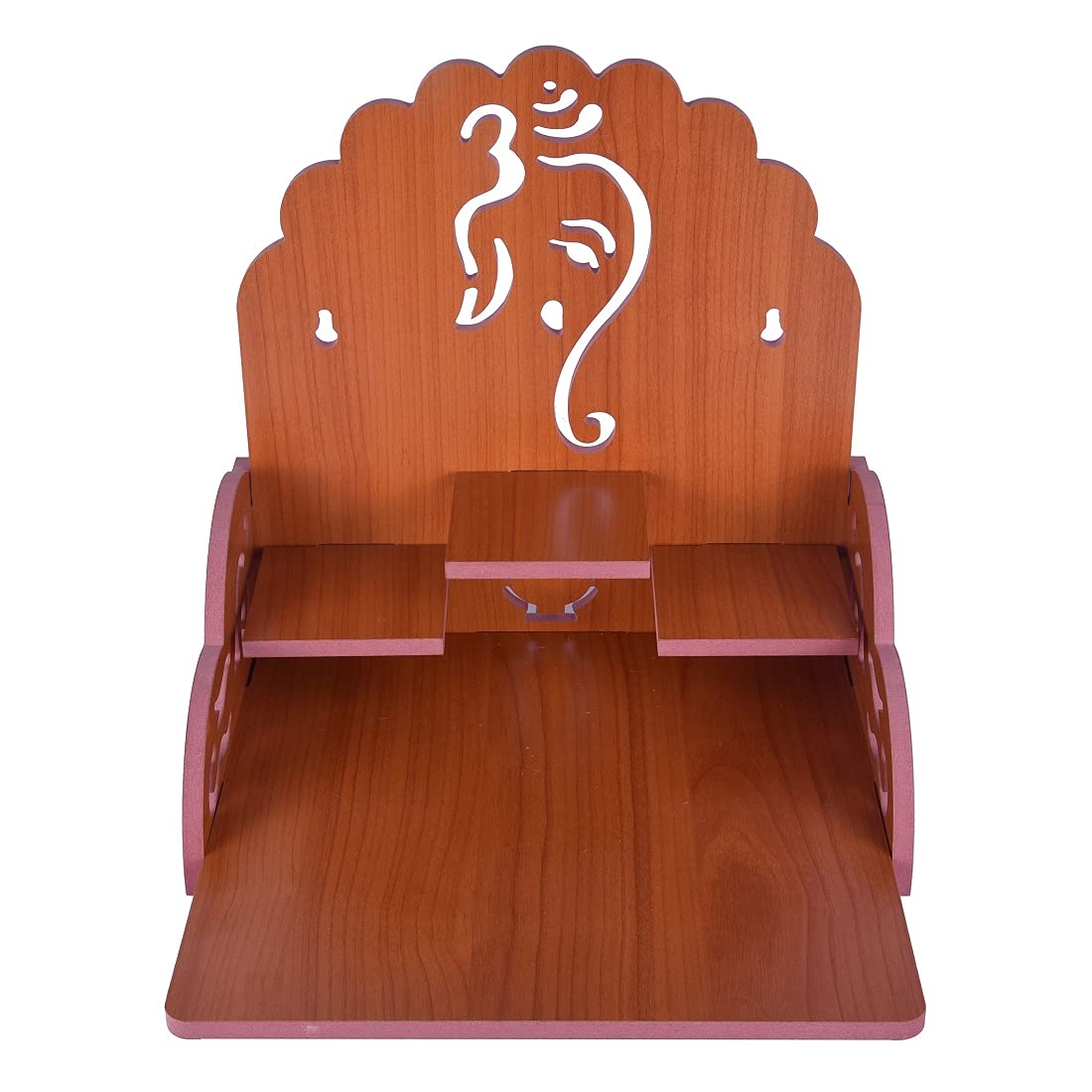 PRIMEFAIR Wooden Wall Mounted Hanging Puja Temple Wood God Stand for Pooja Room | Mandir Devghar Stand Temple Home Temple Home Wall Temple Waterproof (TEMPLE-003-401)