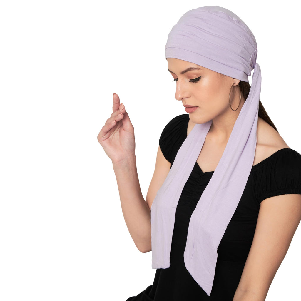 The Headscarves Women's Bamboo Viscose Prana Scarf For Hair Loss Chemo (HS131_Lilac)