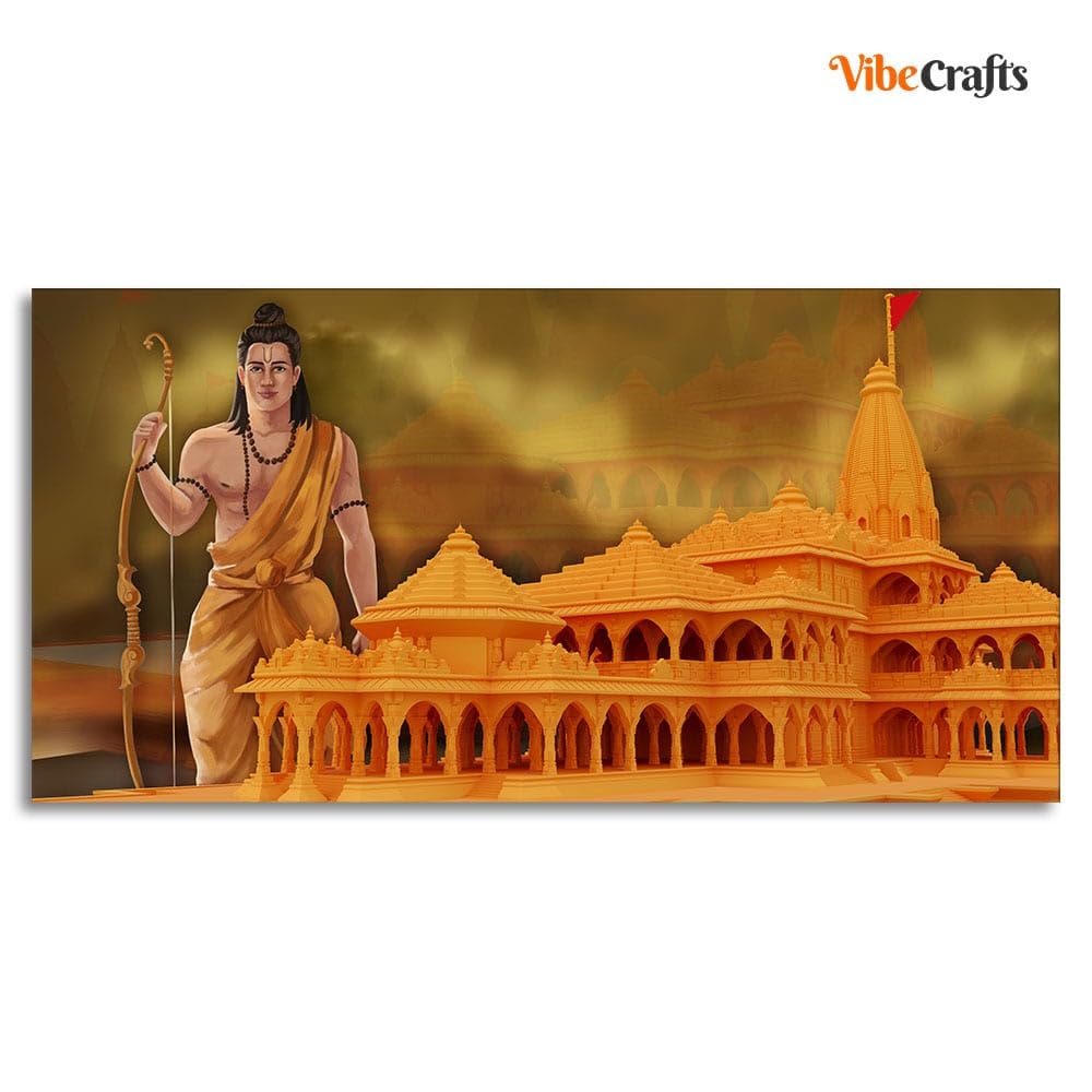 VIBECRAFTS Canvas Paintings for Living Room Drawing Room Hindus Canvas Wall Painting Fitted With Wooden Frame For Home | Office | Living Room | Gift (PTVCH_2828)