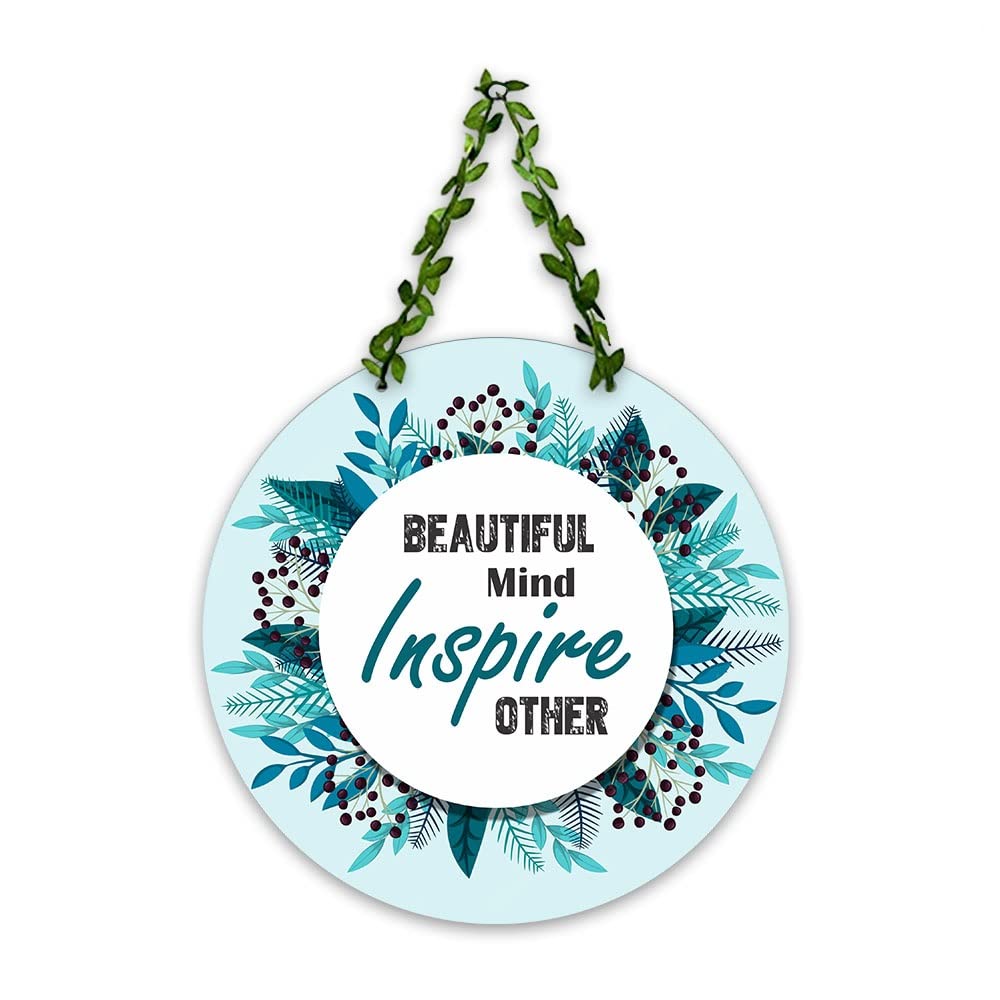 Artvibes Beautiful Mind Decorative Wall Hanging Ornaments | Quotes Decor Item | Wall Accent | Office Decor | Inspirational Quotes Wall Art | Mdf Wall Decoration | Gift Items (WH_8204NN)